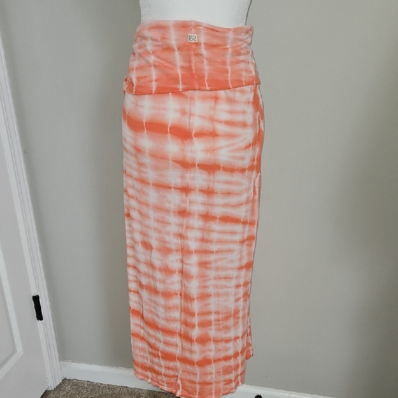 Billabong Coral Tie Dye Fold Over Maxi Skirt Size L - Picture 4 of 5